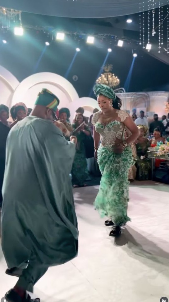 Guests sharing a lively dance-floor moment